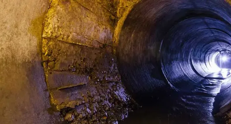 Engineer clearing a blocked drain in a Manchester home